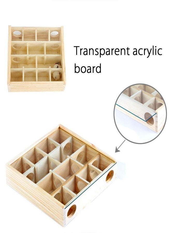 Litewoo Wooden Maze Tunnel Toy with Cover Dwarf Hamster Maze Toy Safe for Small, Tiny, Mini Furry Animals, Child Gerbil Hole (Burlywood) - Image 3
